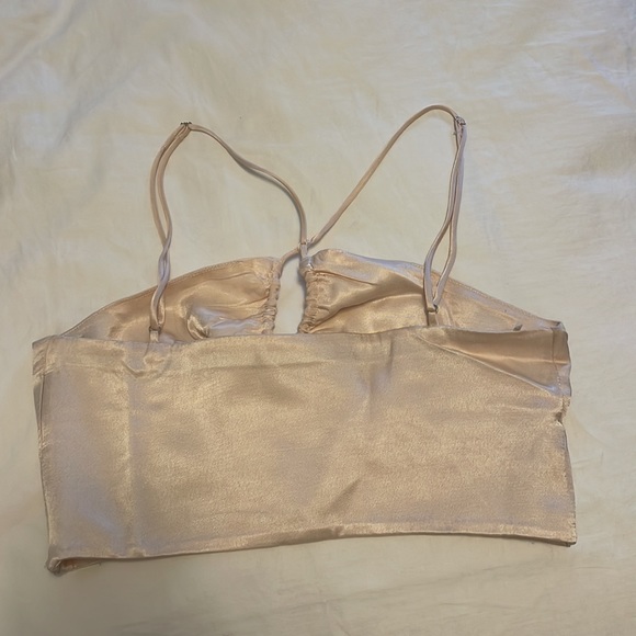 Zara Cut Out Satin Effect Crop Top - Picture 5 of 5
